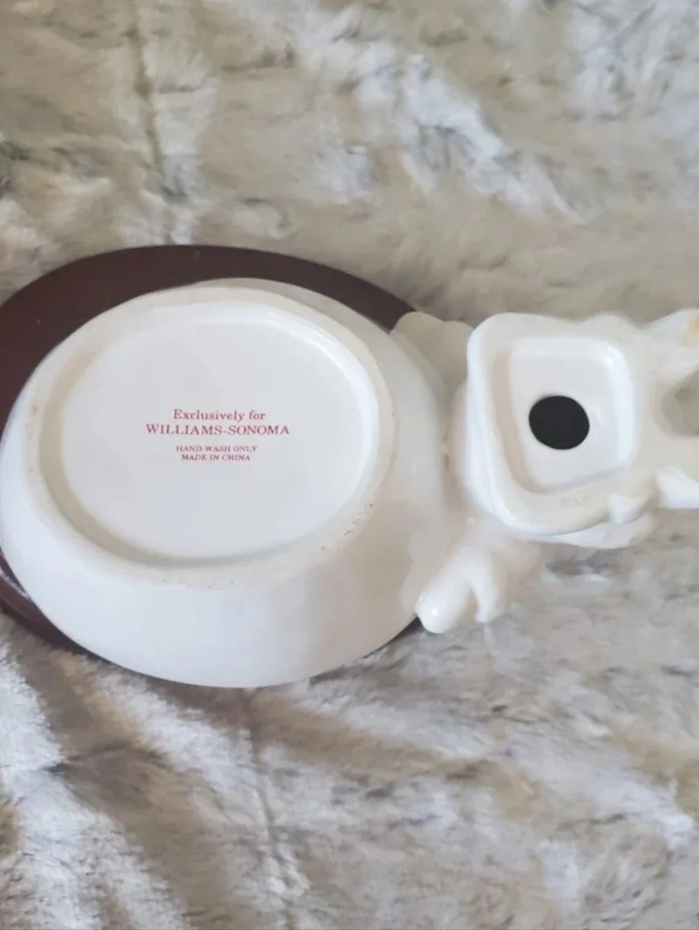 Williams Sonoma White Porcelain Santa Candy Trinket Nut Dish Christmas 6